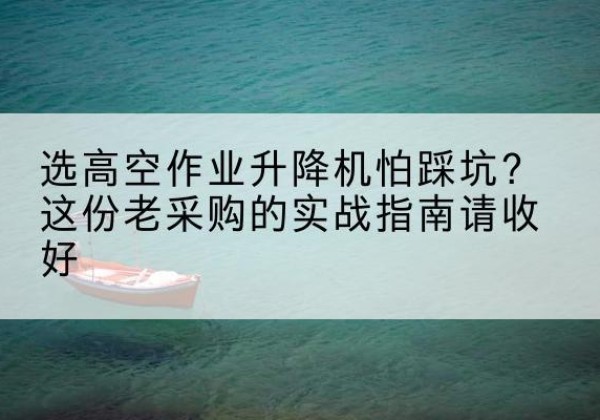 金东高空作业升降机厂家推荐-选高空作业升降机怕踩坑？这份老采购的实战指南请收好